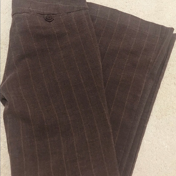 🔥EUC BOUTIQUE IN LA DRESS PANTS THEY ARE LINED BROWN&TAN VERY CHIC&STYLISH - Picture 2 of 3